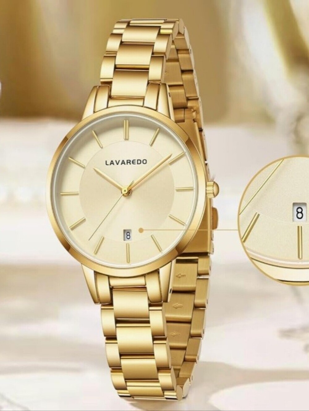 Lavaredo Gold, Bangle Braclet Watch, Large, Waterproof.